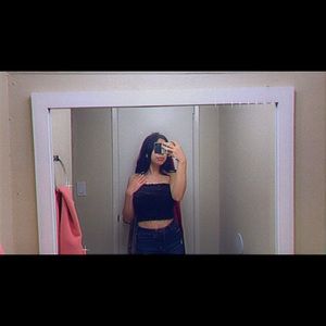 black cropped tube - top , size Medium